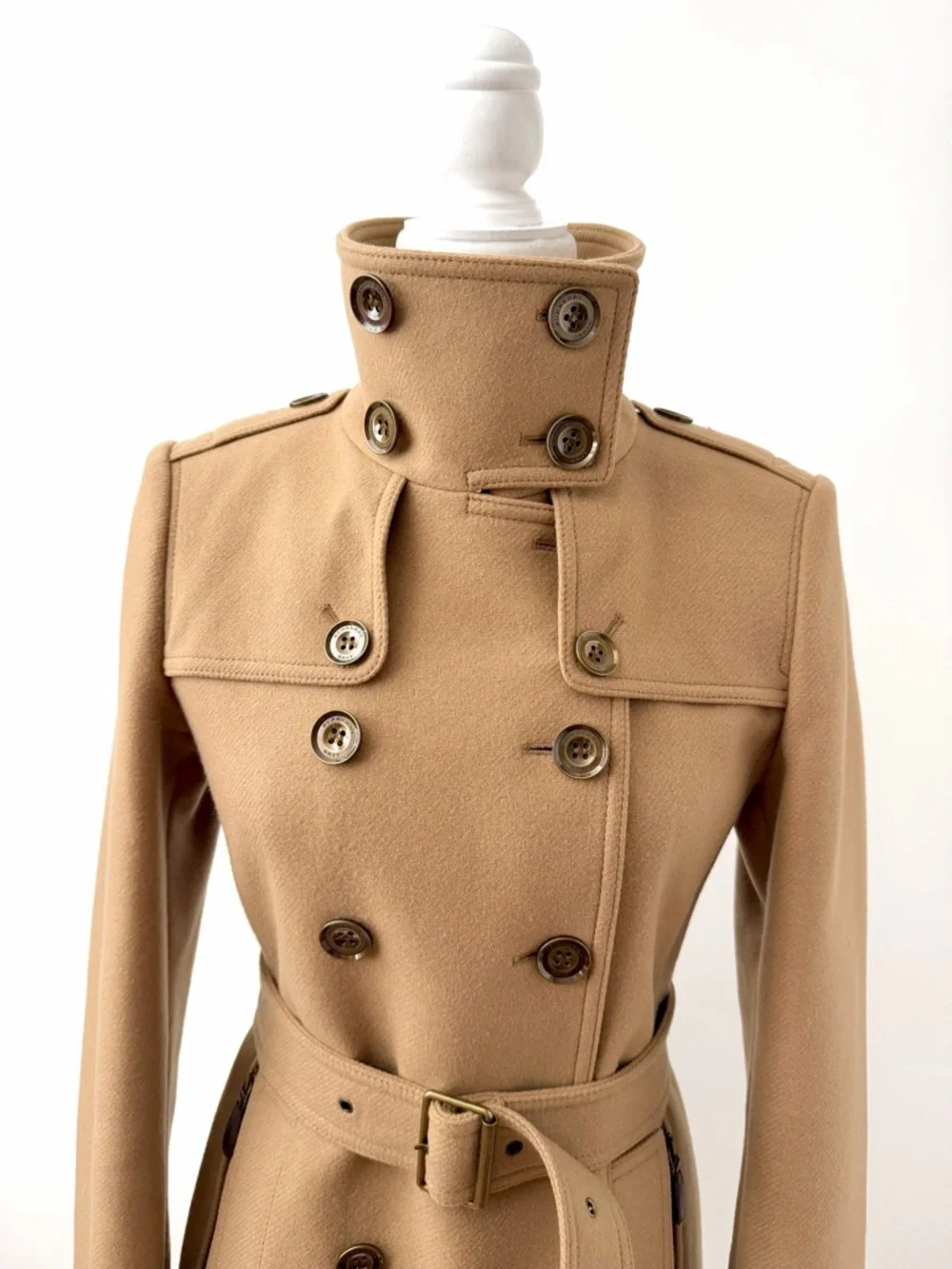 BURBERRY | Camel Wool Daylesmoore Heritage Military Trench Coat Belted US 6 - Picture 6 of 15